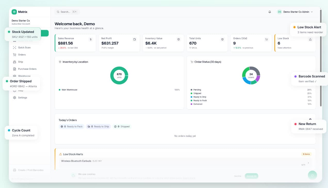 Full-Stack Warehouse & Inventory Management System screenshot 2