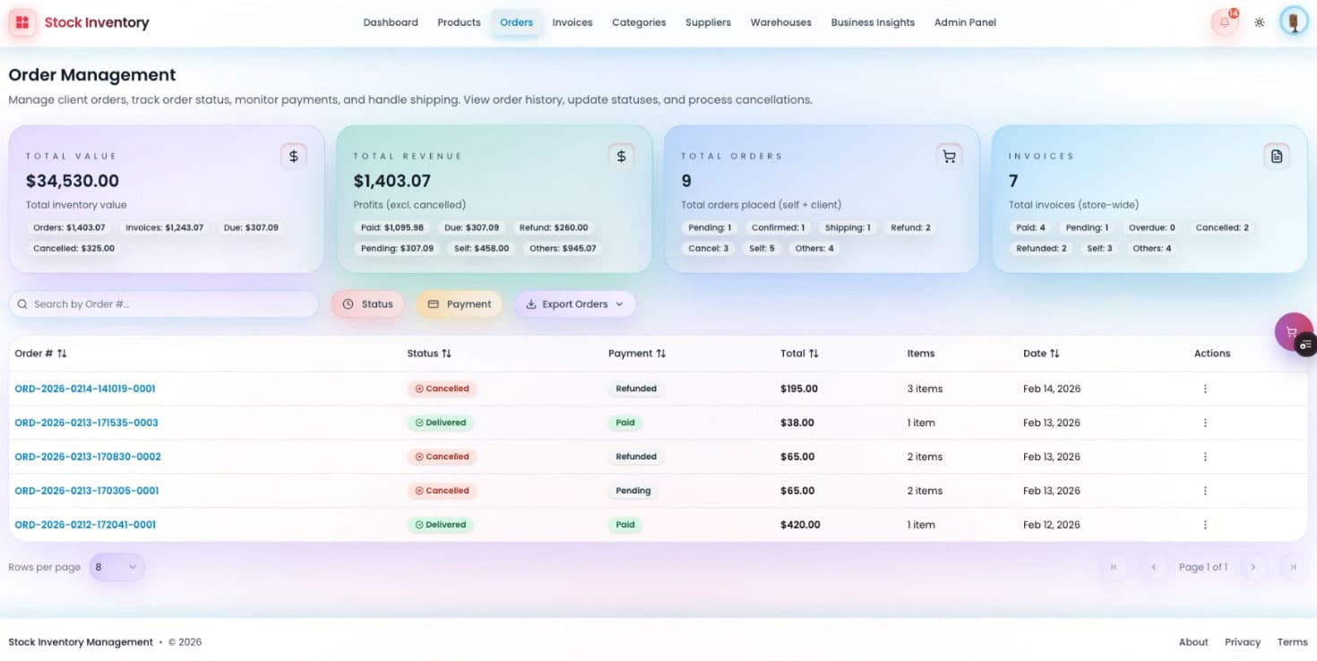 Full-Stack Warehouse & Inventory Management System screenshot 4